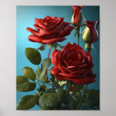 Roos bloem poster (Voorkant)