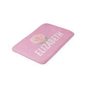 Roos Bloem Roze Naam Badmat (Gekanteld)