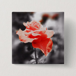 Roos bloemen #2 Vierkante Button 5,1 Cm