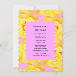 Roos Bloemen Baby shower Baby Meisje Goud Geel Roz Kaart