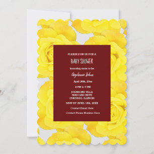 Roos Bloemen Baby shower Meisje Bourgondië Rood Ge Kaart