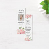Roos Bloemen Foto Begrafenis Memorial Bladwijzer Mini Visitekaartjes (Bureau)