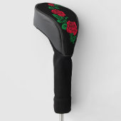 Roos bloemen golfkafdekking golfheadcover (Schuin)