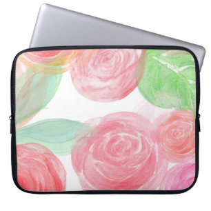 Roos Bloemen Neopreen Laptop Zazzle_Growshop. Sleeve