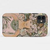 Roos Bloemenmeisje Fine Art Case-Mate iPhone Case (Achterkant (horizontaal))