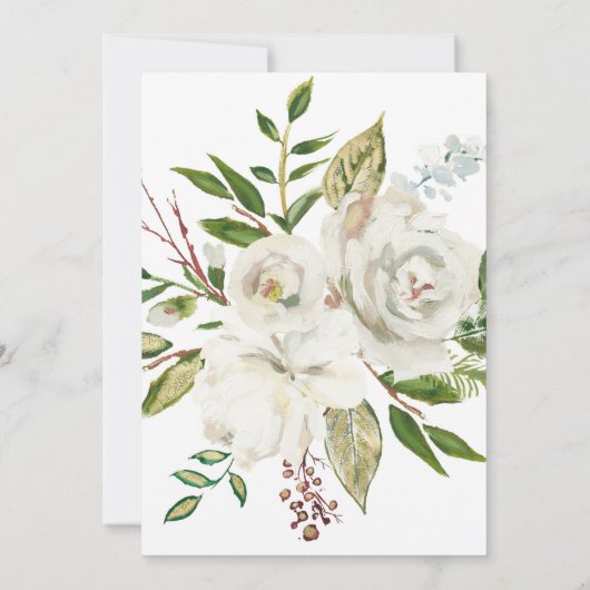 Roos Bloemige Geometrische Trouwfeest Uitnodiging (Achterkant)