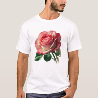 Roos bloemontwerp t-shirt