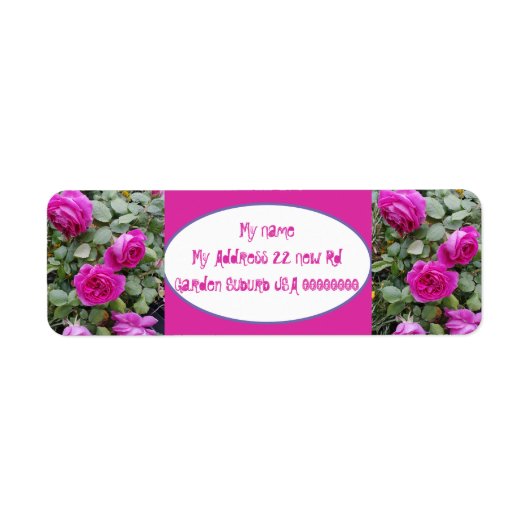 Roos Bloemroze Rozen Kunst Etiket (Voorkant)