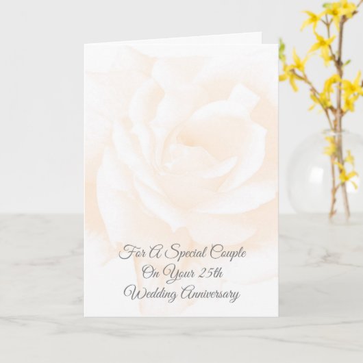 Roos Bloemstuk Persoonlijke 25e Trouwdag Kaart (Gele Bloem)
