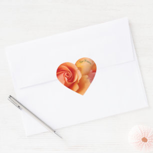 Roos bloesem / Abriotkapper / Envelopzegel Hart Sticker