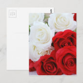 roos bloesem wit rood liefde briefkaart (Voorkant / Achterkant)