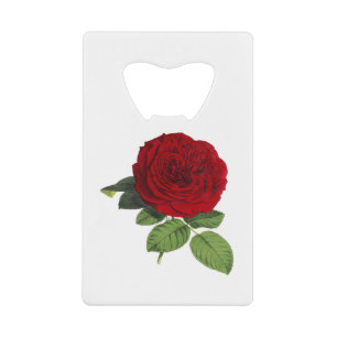 Roos bloesems Rood Groen Isolatie Kredietkaart Flessenopener