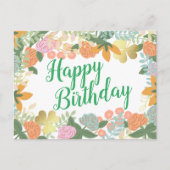Roos Bloom Clover Happy Birthday Briefkaart (Voorkant)