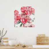 Roos Bloom Illusion Art Poster (Keuken)