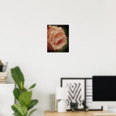 Roos Blooming Peach Poster (Thuiskantoor)