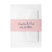 Roos Blue Cream Polka Dots Monogram Heart Uitnodigingen Wikkel (Voorkant Voorbeeld)