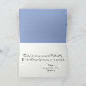 Roos Blue Polka Dots Wedding Bedankkaart (Binnen)