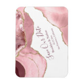 Roos Blush Agate Save the Date Magneet (Verticaal)