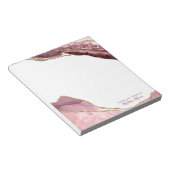 Roos Blush en goudglitterAgate Notitieblok (Schuin)