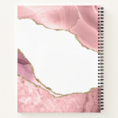 Roos Blush en goudglitterAgate Notitieboek (Achterkant)