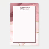 Roos Blush en goudglitterAgate Post-it® Notes (Voorkant)