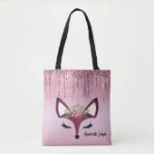 Roos Blush Glitter Paint Girly Fox Draagtas (Voorkant)