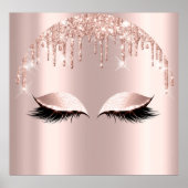Roos Blush Glitter zet Eyelashes Makeup Beauty Poster (Voorkant)