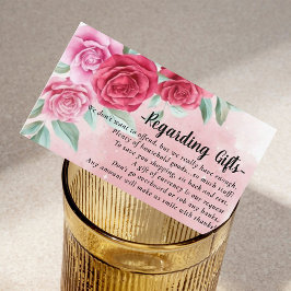 Roos Blush Money Over Gifts Bridal financiert Kaar Informatiekaartje