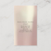 Roos Blush Parly Abstract Minimale Zijde Verticaal Visitekaartje (Achterkant)
