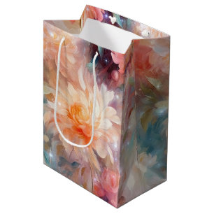 Roos Blush Perzik Sinaasappel Bloemen Huwelijk Medium Cadeauzakje