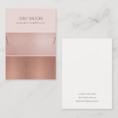 ROOS BLUSH PINK COPPER STRIPE KETTING DISPLAY VISITEKAARTJE (Voorkant / Achterkant)