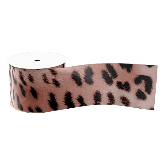 Roos Blush Pink Leopard Grosgrain Lint (Spoel)