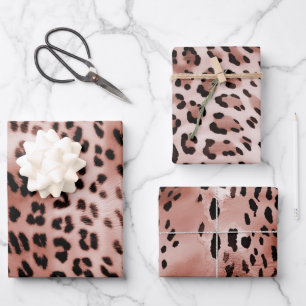 Roos Blush Pink Leopard Inpakpapier Vel