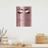 Roos Blush Pink Makeup Eyes Lashes Prijzen Poster (Keuken)