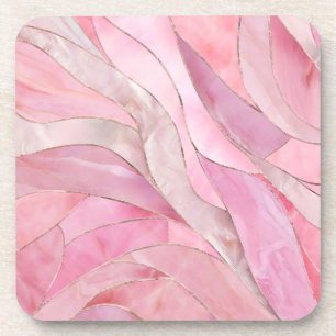 Roos Blush Pink - Mozaïekgolven Bier Onderzetter