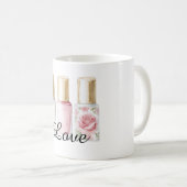 Roos Blush Roze Bloemen Nagellak Koffiemok (Voorkant rechts)