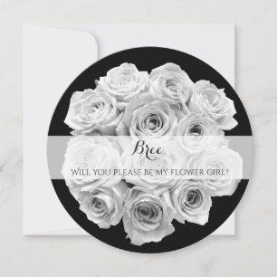 Roos Boeket Wil Je Mijn Bloemenmeisje Zijn Gedicht Kaart
