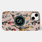 Roos Boho Floral Waterverf Aangepast Case-Mate iPhone Case (Achterkant (horizontaal))