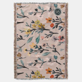 Roos Boho Floral Waterverf Aangepast Deken (Voorkant Verticaal)