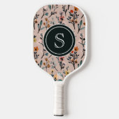 Roos Boho Floral Waterverf Aangepast Pickleball Paddle (Achterkant)