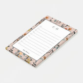 Roos Boho Floral Waterverf Aangepast Post-it® Notes (Schuin)