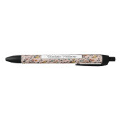 Roos Boho Floral Waterverf Basic - Aangepast Zwarte Inkt Pen (Bodem)