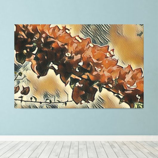 Roos boomkunst canvas afdruk (Insitu (Houten vloer))