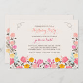 Roos Border Invitation Kaart (Voorkant / Achterkant)