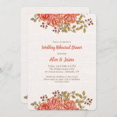 Roos Borders Invitation Kaart (Voorkant / Achterkant)