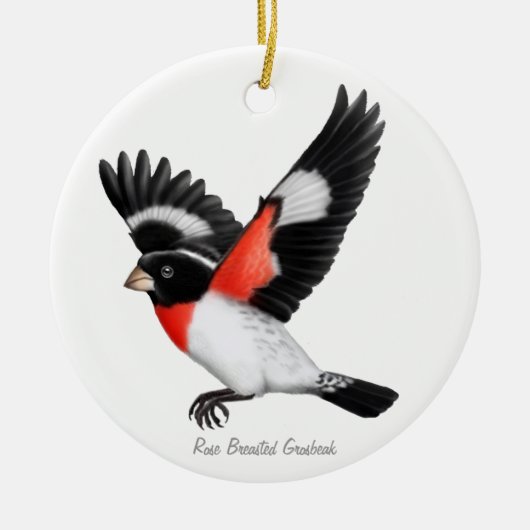 Roos Borstbek Bird Ornament (Voorkant)