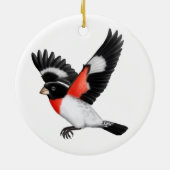 Roos Borstbek Bird Ornament (Achterkant)