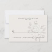Roos Botanische bruiloft RSVP Kaartje (Voorkant)