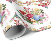  Roos Botanische Craft of Cadeauretro Cadeaupapier (Rol Hoek)