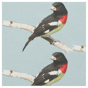 Roos-Breasted Grosbeak Fabric Stof